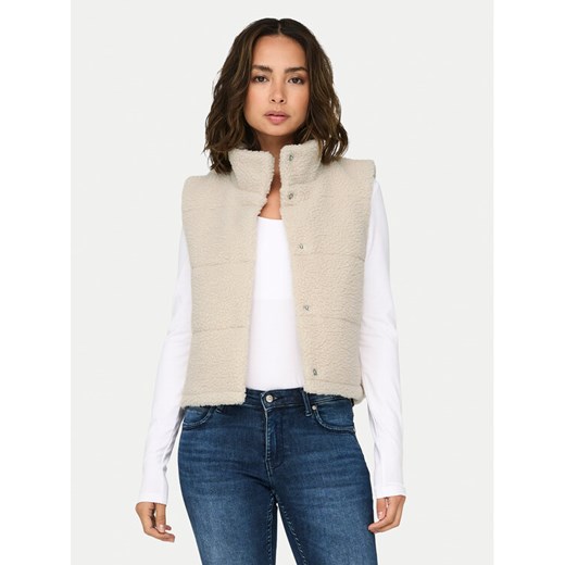 ONLY Bezrękawnik Sandra 15320630 Beżowy Regular Fit ze sklepu MODIVO w kategorii Kamizelki damskie - zdjęcie 185039196