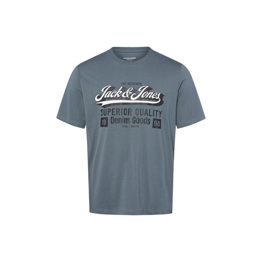 Jack & Jones Koszulka męska - JJELogo Mężczyźni Bawełna niebieski nadruk ze sklepu vangraaf w kategorii T-shirty męskie - zdjęcie 185041937