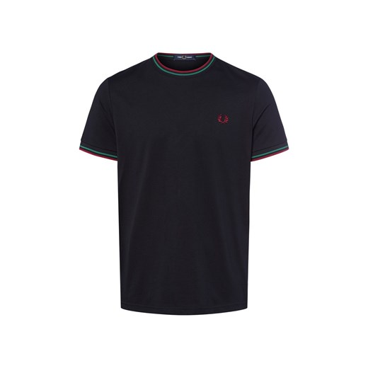 Fred Perry Koszulka męska Mężczyźni Bawełna granatowy jednolity ze sklepu vangraaf w kategorii T-shirty męskie - zdjęcie 185041946