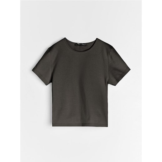 Sinsay - Bawełniana koszulka z krótkim rękawem - brązowy Sinsay M Sinsay