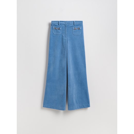 Reserved - Sztruksowe spodnie z kieszeniami - jasnoniebieski Reserved XS Reserved