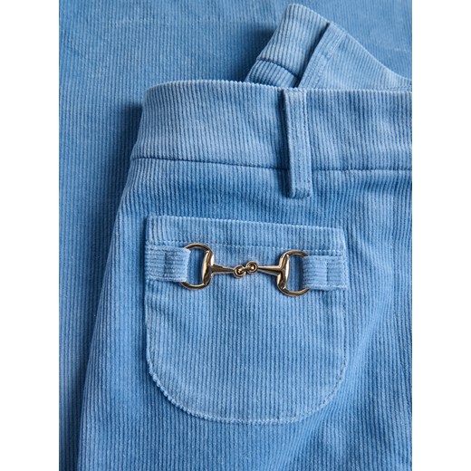 Reserved - Sztruksowe spodnie z kieszeniami - jasnoniebieski Reserved S Reserved