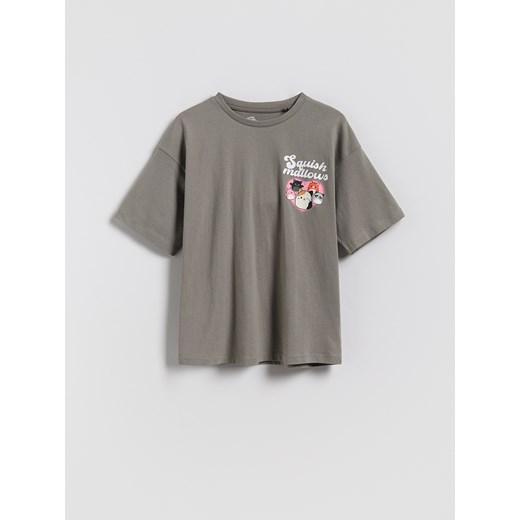 Reserved - Bawełniany t-shirt Squishmallows - ciemnoszary ze sklepu Reserved w kategorii T-shirty chłopięce - zdjęcie 185043555