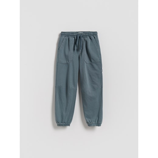 Reserved - Bawełniane spodnie jogger - ciemny turkus Reserved 158 (12 lat) Reserved