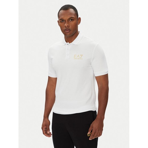 EA7 Emporio Armani Polo 7M000300 AF13739 U0002 Biały Slim Fit ze sklepu MODIVO w kategorii T-shirty męskie - zdjęcie 185043858