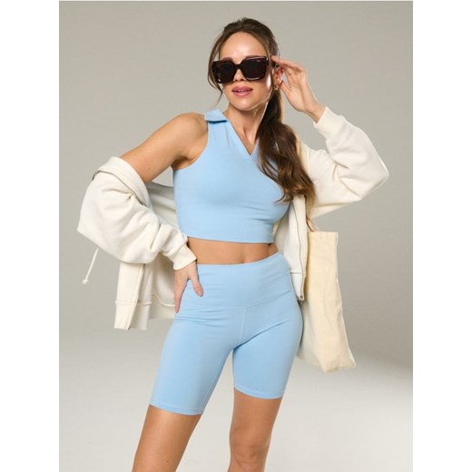 Sinsay - Kolarki w stylu basic z wysokim stanem - niebieski ze sklepu Sinsay w kategorii Szorty - zdjęcie 185044499