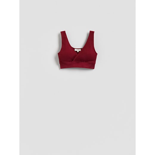 Reserved - Bezszwowy top w stylu sportowym - bordowy ze sklepu Reserved w kategorii Bluzki damskie - zdjęcie 185045186