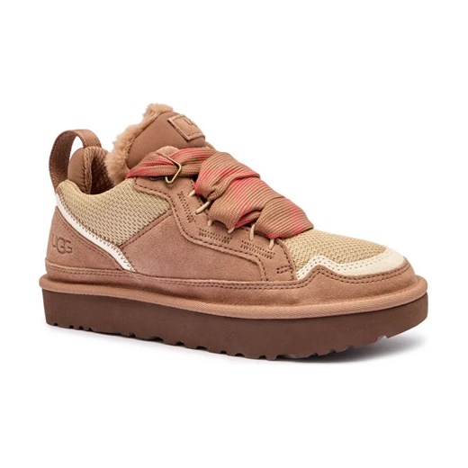 UGG Skórzane sneakersy LOWMEL | z dodatkiem wełny ze sklepu Gomez Fashion Store w kategorii Buty sportowe damskie - zdjęcie 185045785