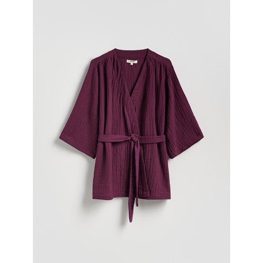 Reserved - Muślinowe kimono - mahoniowy ze sklepu Reserved w kategorii Sukienki ciążowe - zdjęcie 185048807