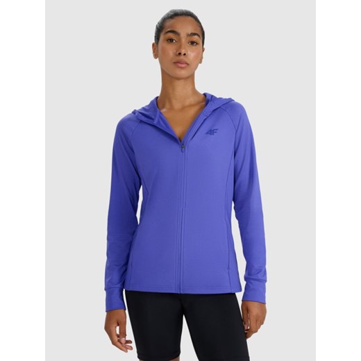 Damska bluza treningowa 4F 4FWAW25TFSWF585 - niebieska ze sklepu Sportstylestory.com w kategorii Bluzy damskie - zdjęcie 185049868
