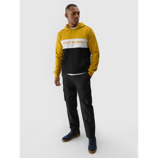 Męska bluza dresowa nierozpinana bez kaptura 4F 4FWSS24TSWSM1032 - żółta XXL okazja Sportstylestory.com