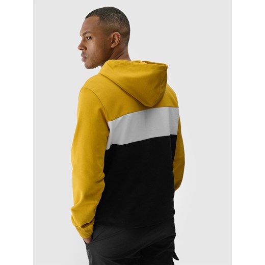 Męska bluza dresowa nierozpinana bez kaptura 4F 4FWSS24TSWSM1032 - żółta L promocyjna cena Sportstylestory.com
