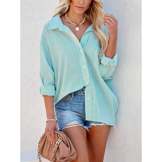 LA Angels Koszula w kolorze turkusowym - id: 17235569 - marki La Angels - 185052989 LA Angels Koszula w kolorze turkusowym ze sklepu Limango Polska w kategorii Koszule damskie - zdjęcie 185052989