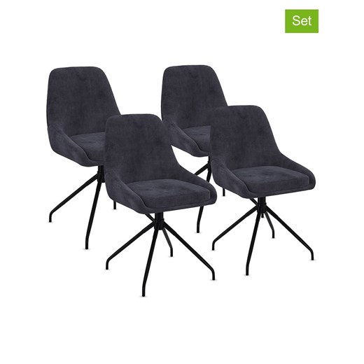IDOMYA Factory Krzesła (4 szt.) &quot;Olivia&quot; w kolorze antracytowo-czarnym - 54 x 79 x 47,5 cm ze sklepu Limango Polska w kategorii Meble - zdjęcie 185053059