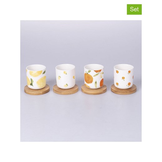 Villa d´Este Kubki (4 szt.) &quot;Fruit Life&quot; w kolorze pomarańczowo-białym do kawy - 110 ml ze sklepu Limango Polska w kategorii Dzbanki i zaparzacze - zdjęcie 185053107