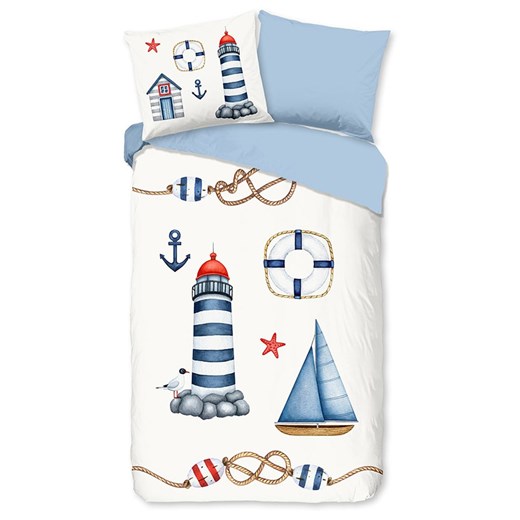 Pure Komplet pościeli &quot;Maritime&quot; w kolorze kremowo-błękitnym z mikrofibry ze sklepu Limango Polska w kategorii Pościel dziecięca - zdjęcie 185054478