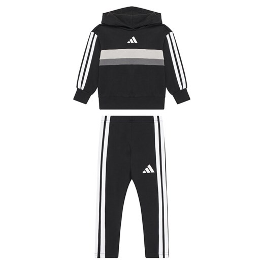 adidas Komplet bluza i legginsy Seasonal Essentials Tiberio 3-Stripes JI6218 Czarny Slim Fit ze sklepu MODIVO w kategorii Dresy chłopięce - zdjęcie 185055029