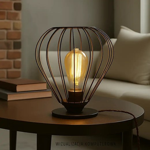 Czarna lampka stołowa loftowa ZAKYNTHOS LOFT ze sklepu Lysne w kategorii Lampy stołowe - zdjęcie 185055519