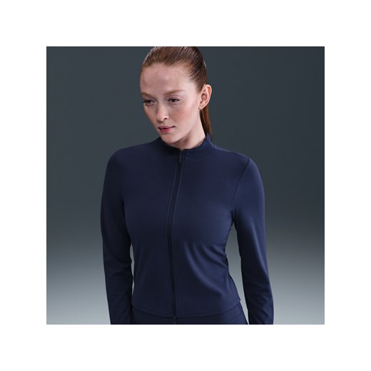 Damska koszulka z długim rękawem i zamkiem na całej długości Dri-FIT Nike Zenvy - Niebieski ze sklepu Nike poland w kategorii Bluzki damskie - zdjęcie 185055789