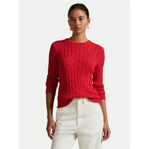 Polo Ralph Lauren Sweter 211971869019 Czerwony Slim Fit ze sklepu MODIVO w kategorii Swetry damskie - zdjęcie 185056448