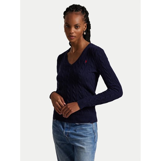 Polo Ralph Lauren Sweter 211971866003 Granatowy Slim Fit ze sklepu MODIVO w kategorii Swetry damskie - zdjęcie 185056489