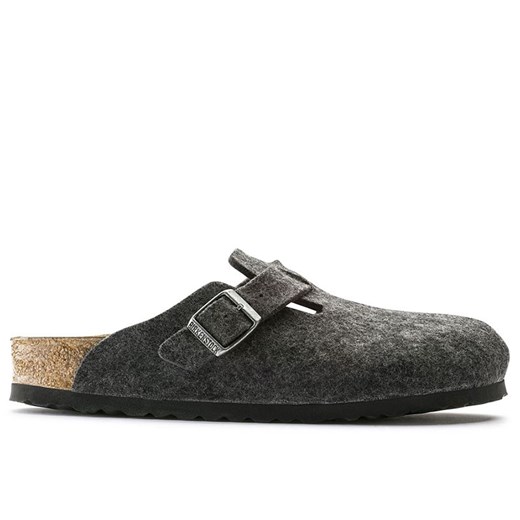 Klapki męskie Birkenstock Boston 160371 - szare ze sklepu streetstyle24.pl w kategorii Klapki męskie - zdjęcie 185057618