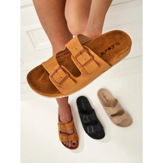 Royalfashion Klapki damskie z eko zamszu z klamerkami Bella Duo ze sklepu royalfashion.pl w kategorii Klapki damskie - zdjęcie 185058139