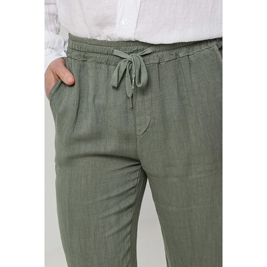 Rodier Lin Lniane spodnie w kolorze khaki Rodier Lin XL/XXL Limango Polska promocyjna cena