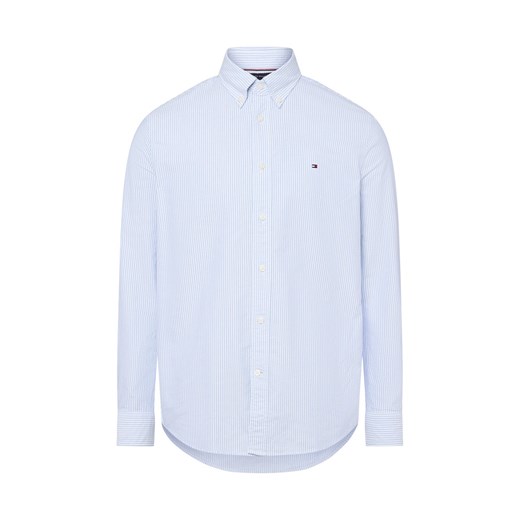 Tommy Hilfiger Koszula męska Mężczyźni Regular Fit Bawełna biały w paski ze sklepu vangraaf w kategorii Koszule męskie - zdjęcie 185059468