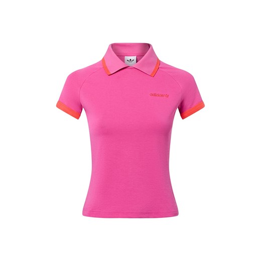 adidas Originals Damska koszulka polo Kobiety Bawełna wyrazisty róż jednolity ze sklepu vangraaf w kategorii Bluzki damskie - zdjęcie 185059476