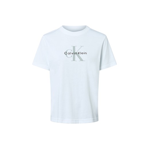 Calvin Klein Jeans Koszulka damska Kobiety Bawełna biały jednolity ze sklepu vangraaf w kategorii Bluzki damskie - zdjęcie 185059496