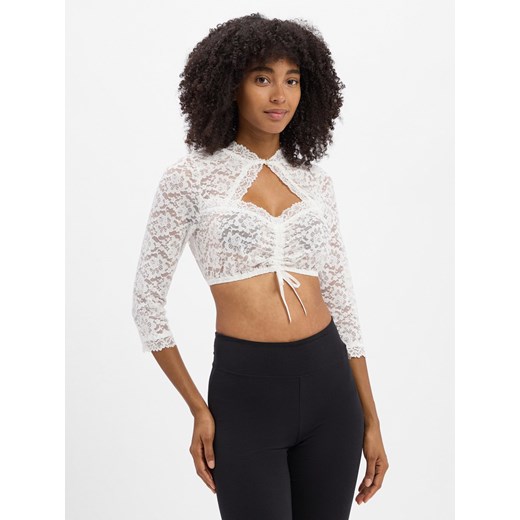 Krüger Dirndl Damska bluzka dirndl wykonana z koronki Kobiety écru jednolity ze sklepu vangraaf w kategorii Bluzki damskie - zdjęcie 185059516