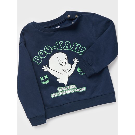Sinsay - Bluza świecąca w ciemności Casper the friendly ghost - granatowy Sinsay 74 (6-9 m) Sinsay