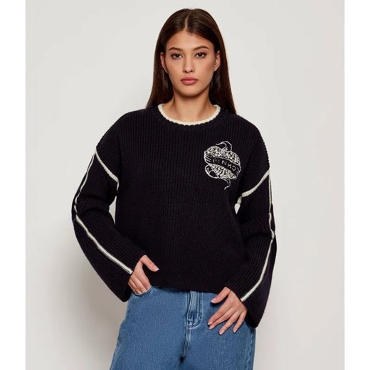 Pinko Wełniany sweter ALICUDI | Loose fit ze sklepu Gomez Fashion Store w kategorii Swetry damskie - zdjęcie 185061147