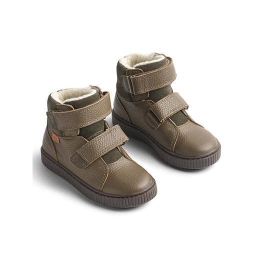 Wheat Skórzane botki zimowe w kolorze khaki 31 promocyjna cena Limango Polska