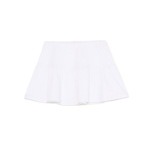 Cropp - Bawełniana biała spódnica mini - biały Cropp XS Cropp
