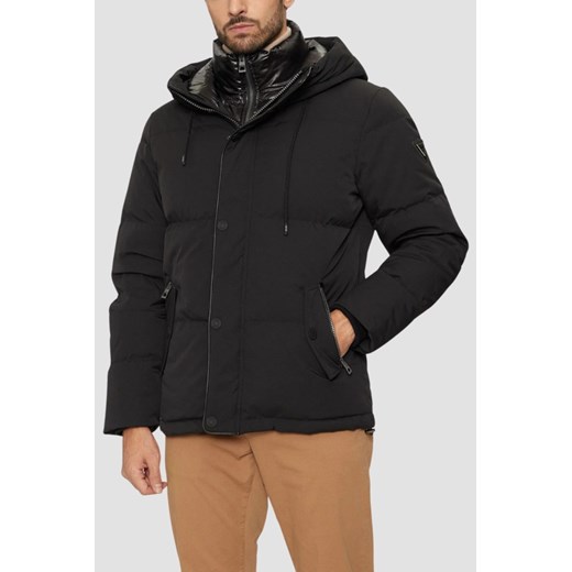 GUESS Czarna męska kurtka High Collar, Rozmiar M ze sklepu outfit.pl w kategorii Kurtki męskie - zdjęcie 185063717
