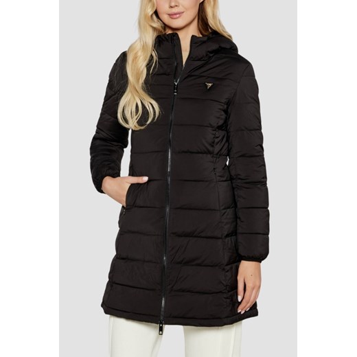 GUESS Czarna długa damska kurtka New Aleta, Rozmiar XS ze sklepu outfit.pl w kategorii Kurtki damskie - zdjęcie 185063778
