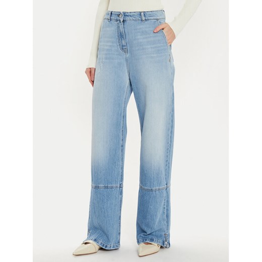 TWINSET Jeansy 242AT2272 Niebieski Wide Leg ze sklepu MODIVO w kategorii Jeansy damskie - zdjęcie 185064655
