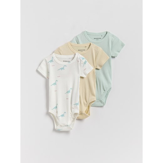 Reserved - Bawełniane body 3 pack - kremowy ze sklepu Reserved w kategorii Odzież dla niemowląt - zdjęcie 185065136