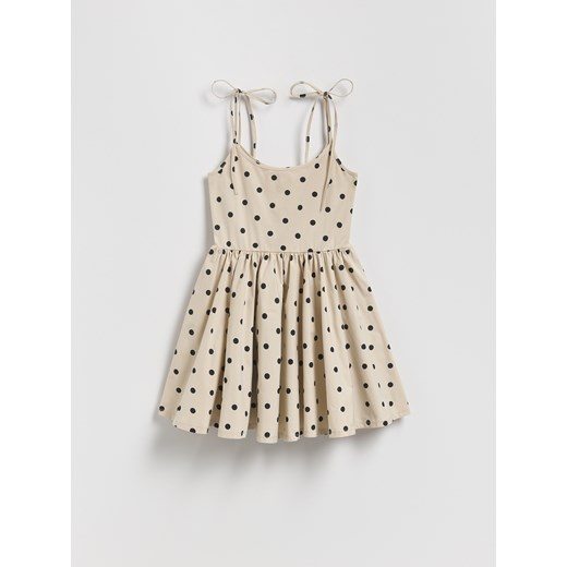 Reserved - Sukienka w kropki - beżowy ze sklepu Reserved w kategorii Sukienki - zdjęcie 185065198