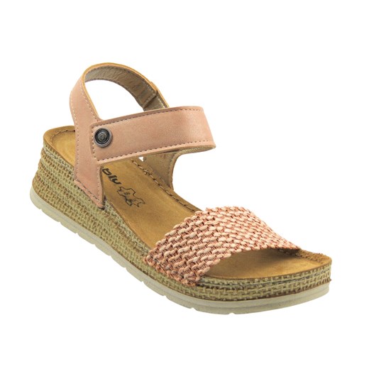 Skórzane sandały damskie różowe Inblu RV-14 ze sklepu ulubioneobuwie w kategorii Sandały damskie - zdjęcie 185065409