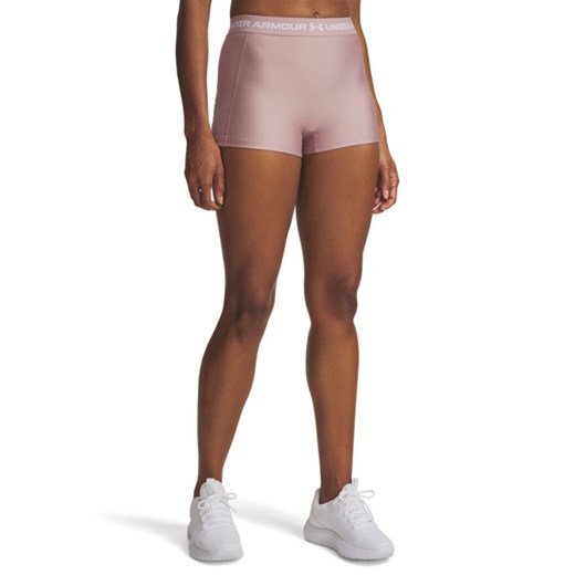 Damskie spodenki treningowe Under Armour UA Heat Gear Rib Shorty - różowe ze sklepu Sportstylestory.com w kategorii Szorty - zdjęcie 185065657