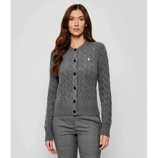 POLO RALPH LAUREN Wełniany kardigan | Slim Fit | z dodatkiem kaszmiru ze sklepu Gomez Fashion Store w kategorii Swetry damskie - zdjęcie 185066817