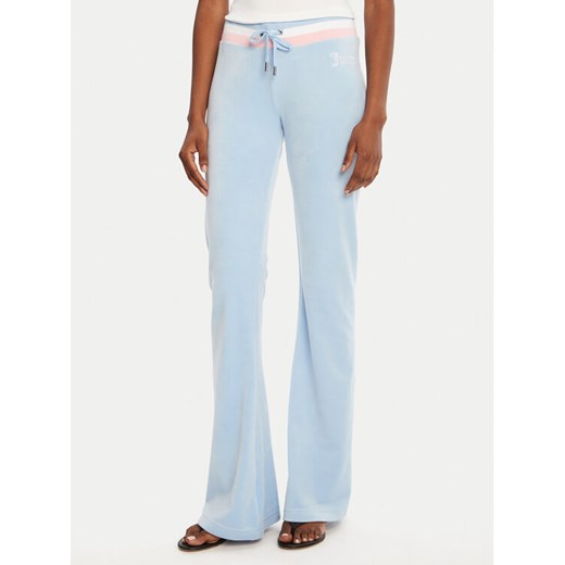 Juicy Couture Spodnie dresowe Velour JCWBJ225352 Błękitny Regular Fit ze sklepu MODIVO w kategorii Spodnie damskie - zdjęcie 185066907