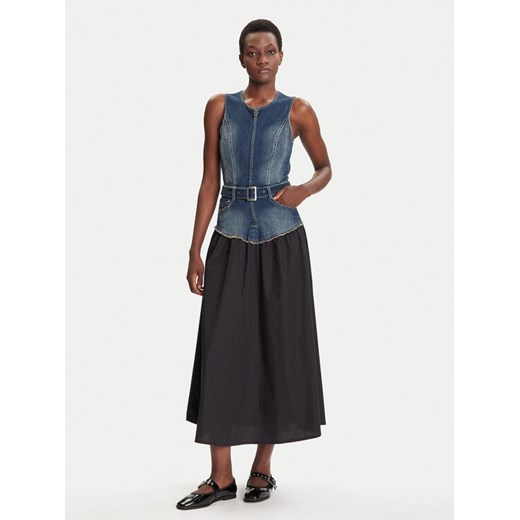 Desigual Sukienka jeansowa Poplin 25WWVD03 Granatowy Regular Fit ze sklepu MODIVO w kategorii Sukienki - zdjęcie 185066928