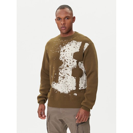 G-Star Raw Sweter Sprayed 89 D27772-D488 Zielony Relaxed Fit ze sklepu MODIVO w kategorii Swetry męskie - zdjęcie 185067016