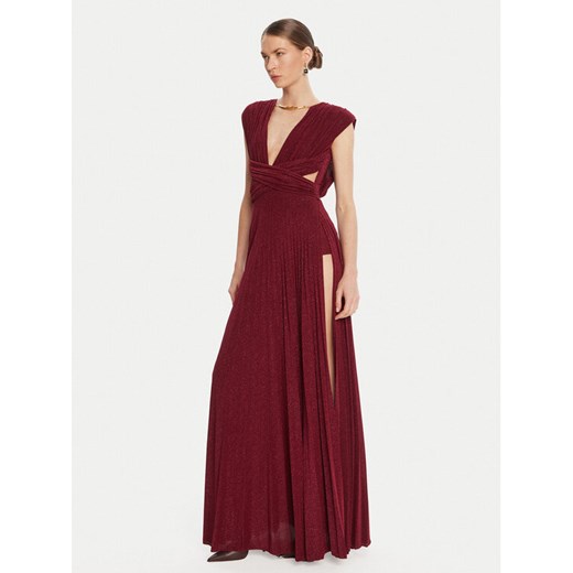 Elisabetta Franchi Sukienka wieczorowa AB-R15-56E2-V690 Bordowy Regular Fit ze sklepu MODIVO w kategorii Sukienki - zdjęcie 185067047