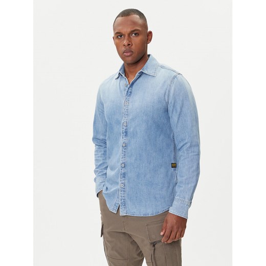 G-Star Raw Koszula jeansowa D27681-D252 Błękitny Slim Fit ze sklepu MODIVO w kategorii Koszule męskie - zdjęcie 185067119