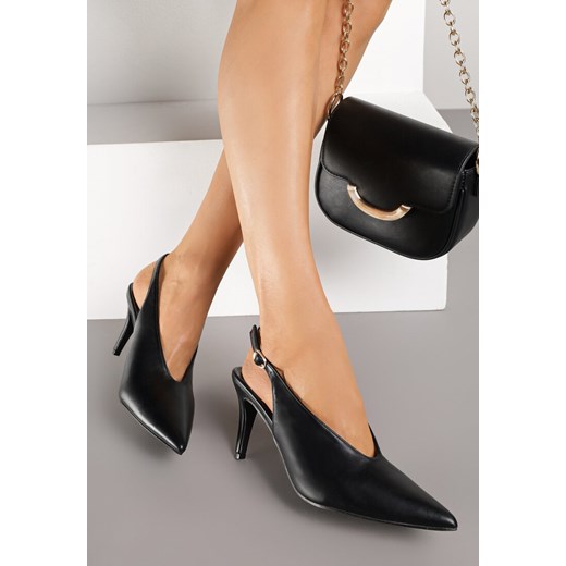 Czarne Sandały Slingback na Obcasie Typu Szpilka Latira ze sklepu renee.pl w kategorii Czółenka - zdjęcie 185068565